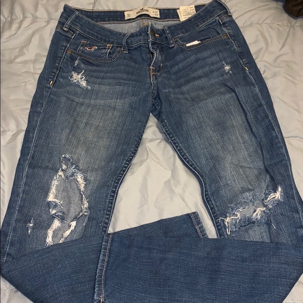 Hollister straight ripped jeans